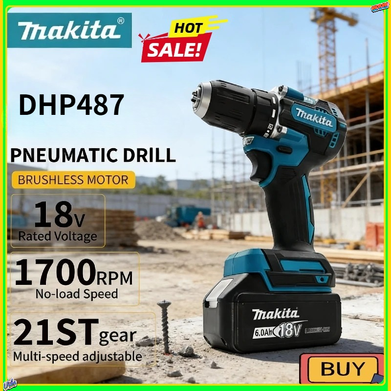Power Drill Cordless - Makita DHP487 LXT Brushless Impact Drill