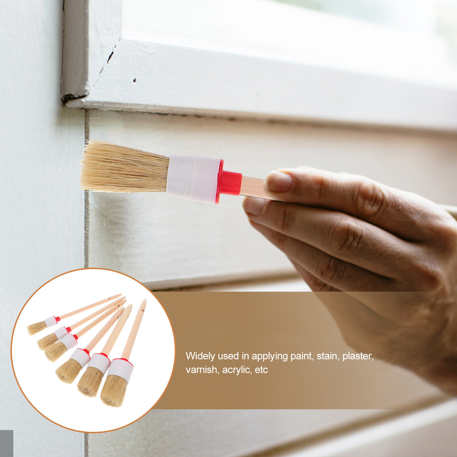 6Pcs Flexible Bristle Paint Br - Wood Stain Brush 리뷰 및 가격