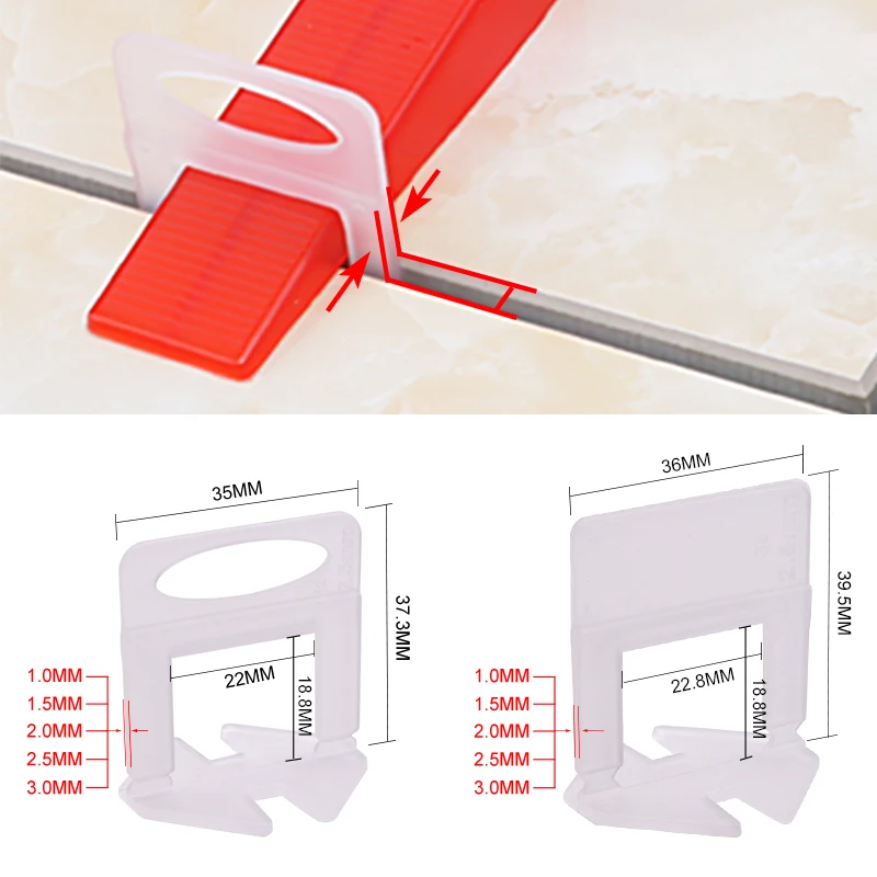 100pcs 1/1.5/2/2.5/3mm Ceramic - Tile Leveling Clip 리뷰 및 가격