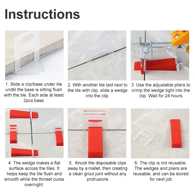 100pcs 1/1.5/2/2.5/3mm Ceramic - Tile Leveling Clip 리뷰 및 가격