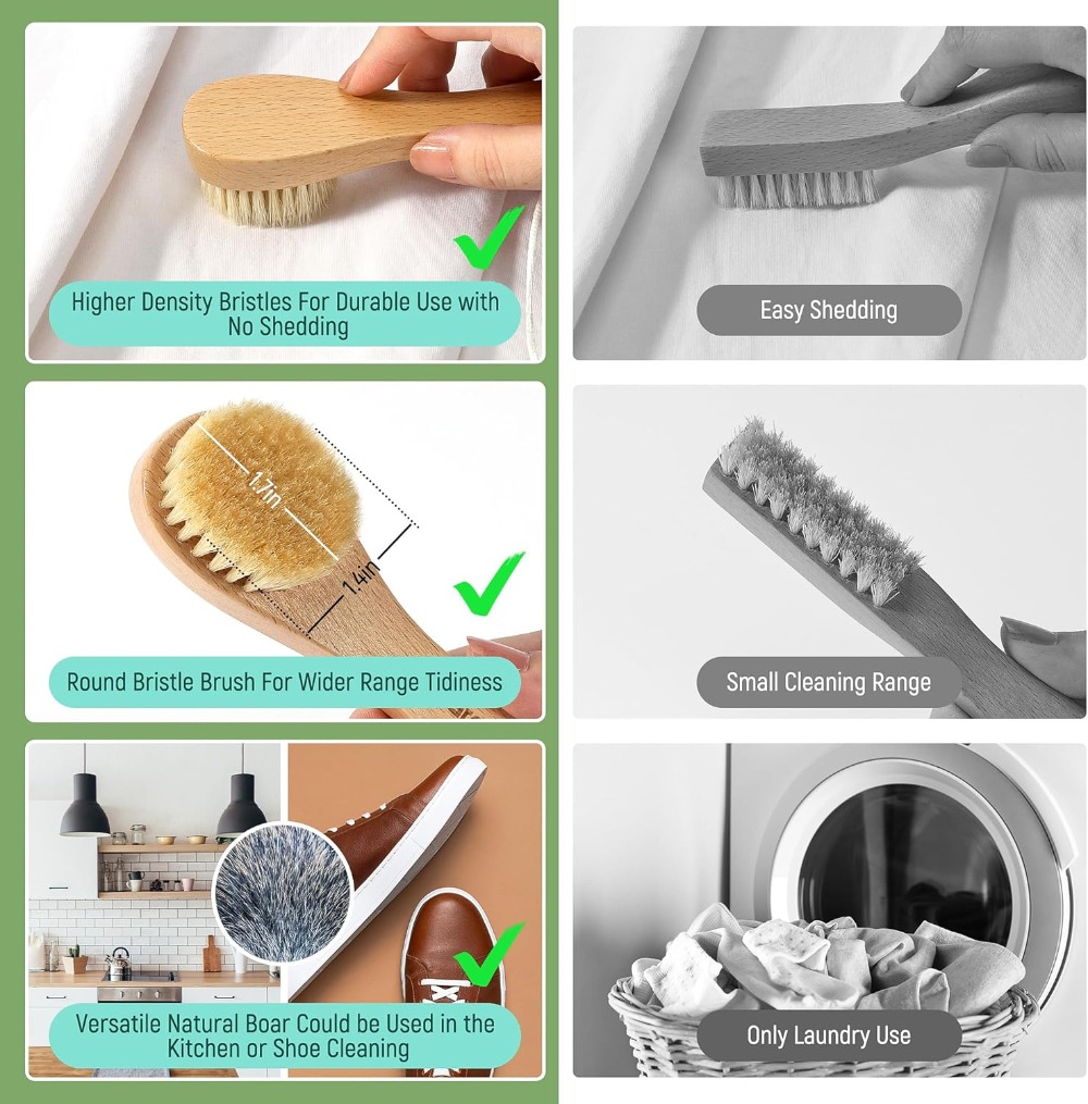 Laundry Stain Brush, Boar Bris - Wood Stain Brush 리뷰 및 가격