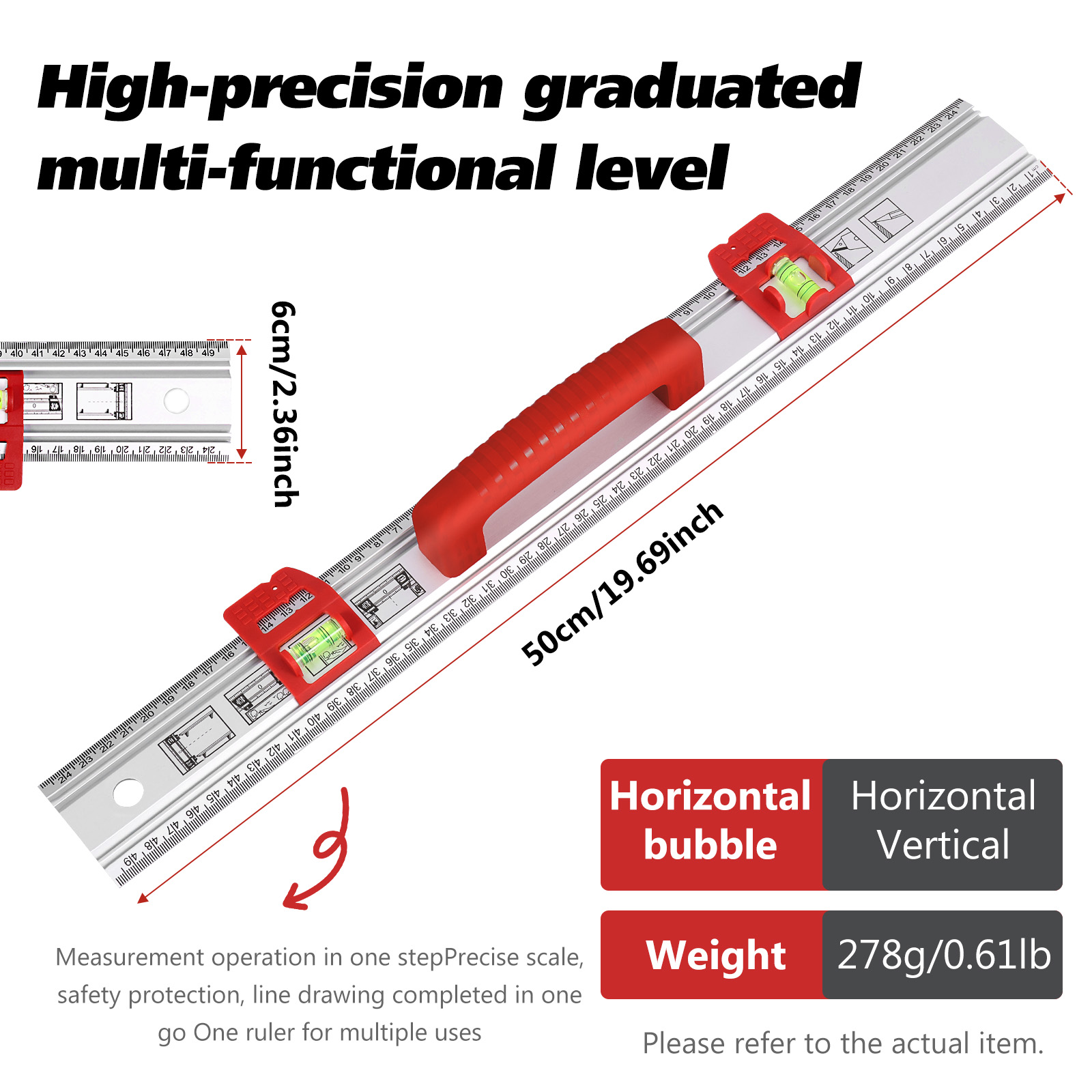 19.7inch Level Ruler Aluminum  - Home Improvement Guide 리뷰 및 가격