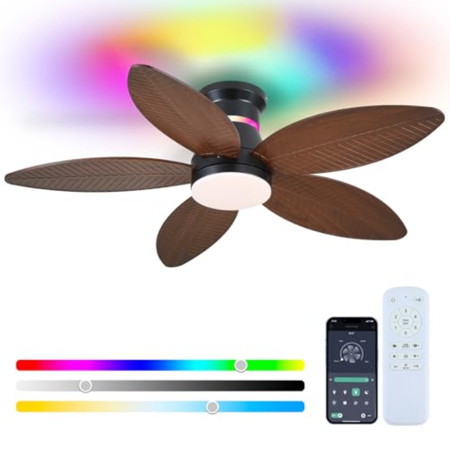 Tropical Palm Leaf RGB Ceiling - Ceiling Fan Mount 리뷰 및 가격