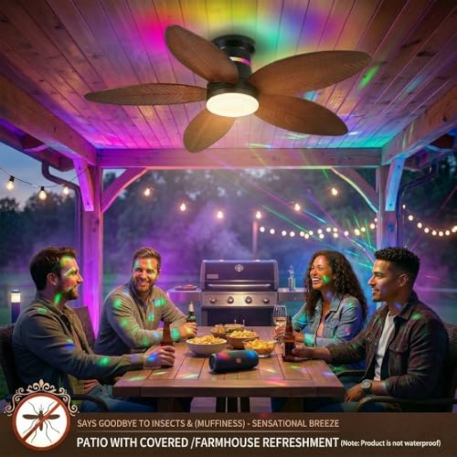 Tropical Palm Leaf RGB Ceiling - Ceiling Fan Mount 리뷰 및 가격